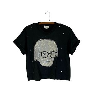 jeanette kastenberg vintage sequin Andy Warhol face t shirt